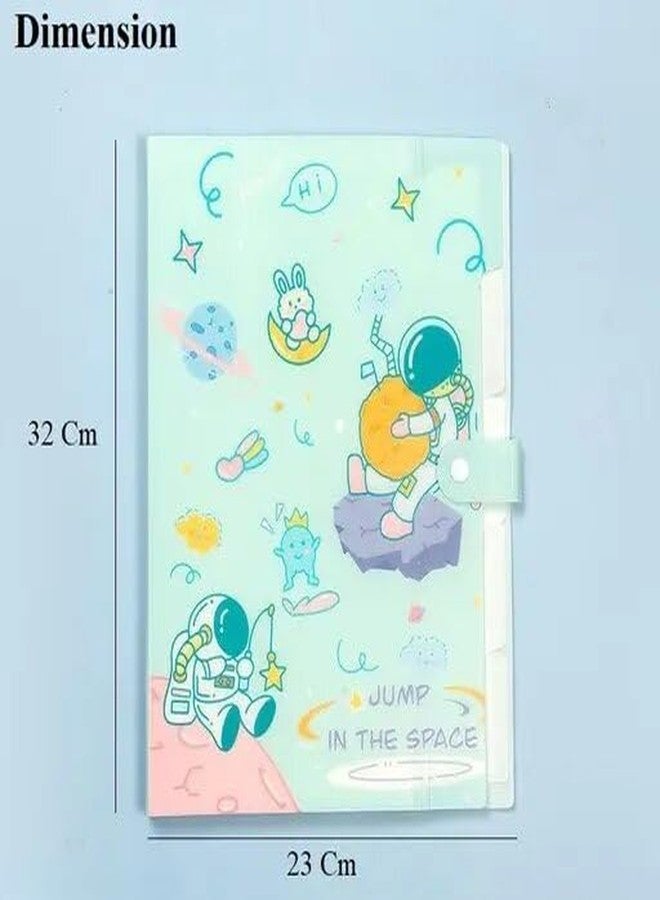 KALRA MAGIC® A4 Unicorn File Folder with Button Lock - Expandable Document Organizer with 6 Pockets, Multi-Color Certificate Holder for School & Office (Random Color & Design) - Image 2
