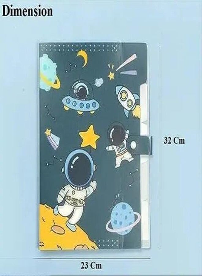 KALRA MAGIC® A4 Unicorn File Folder with Button Lock - Expandable Document Organizer with 6 Pockets, Multi-Color Certificate Holder for School & Office (Random Color & Design) - Image 3