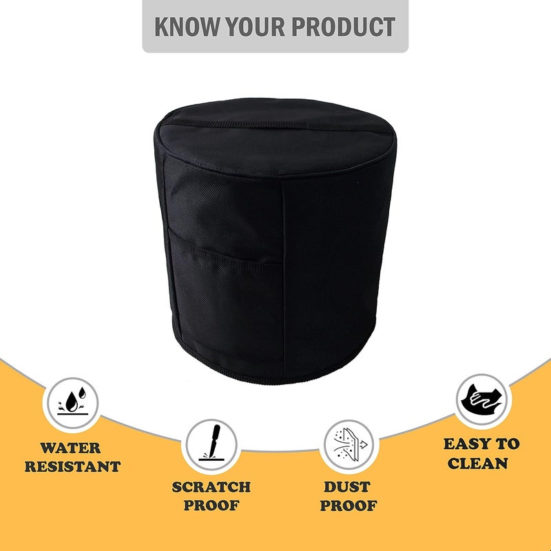 Nabaat Polyester Dust Proof Water Proof Washable Cover For Automatic Electric Rice Cooker Of Prestige Bajaj Panasonic Philips Geek Kitchen Standard Size Black 13X12 - Image 3