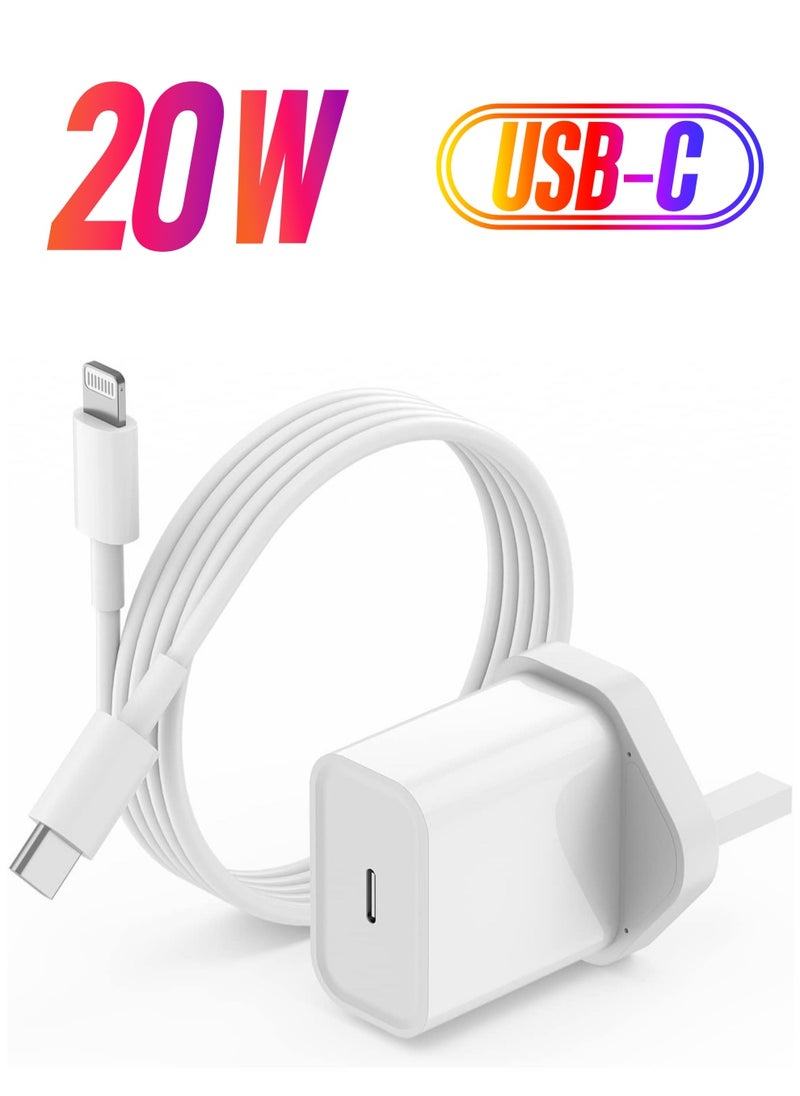 ELTRAZONE 20W Type C Fast Charger Adapter for iphone 14 pro/ 14 pro max/14/13/12/11, USB C Fast Charging Plug with Cable 1.5M  - Image 1
