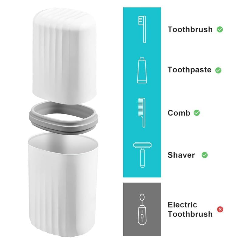 RIVIOX Square Travel Toothbrush Toothpaste Case Holder Portable Toothbrush Storage Plastic Toothbrush Holder for Traveling, Camping, Business Trip and School (1) - Image 3