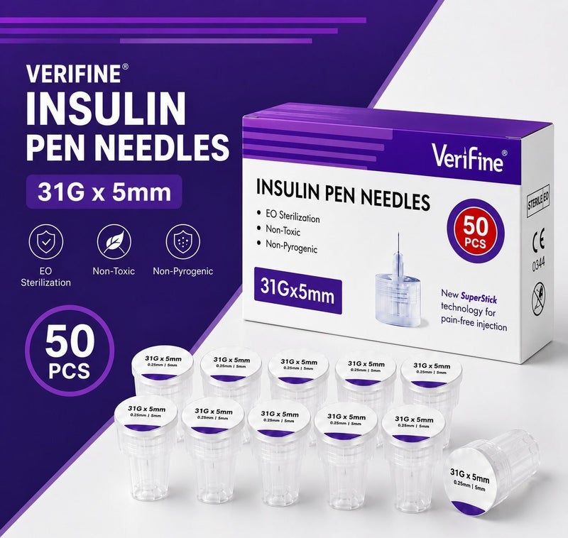 Verifine Insulin Pen Needles 31G 5mm -50 PCS - Image 1