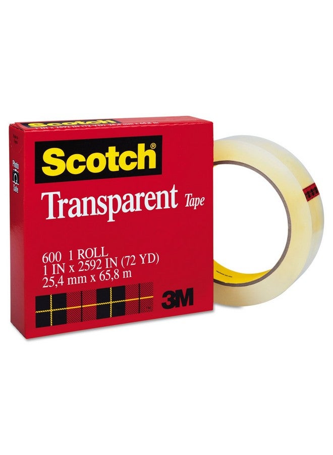 Scotch  Transparent Tape, 1 Box, 1 In X 2592 In, (600) - Image 1