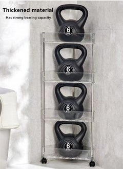 Kutis 4-Tier Bathroom Storage Rack Bathroom Caddy Ransparent 35.5 x 86 Centimeter  - Image 4