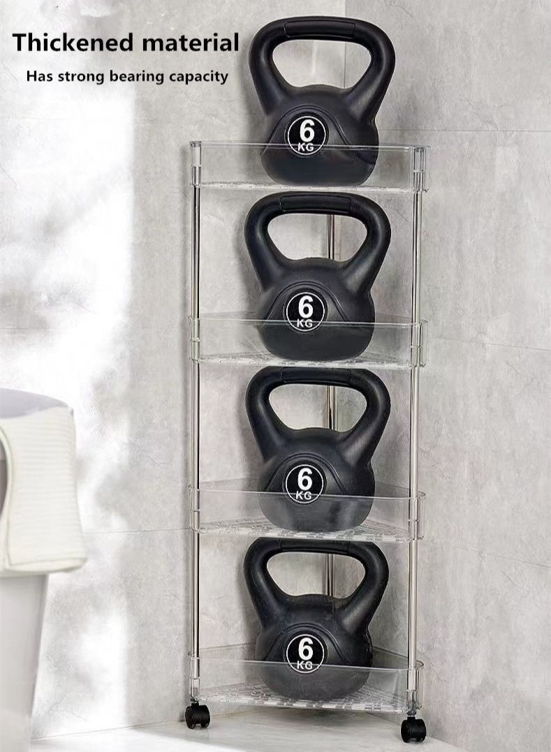 Kutis 4-Tier Bathroom Storage Rack Bathroom Caddy Ransparent 35.5 x 86 Centimeter - Image 4