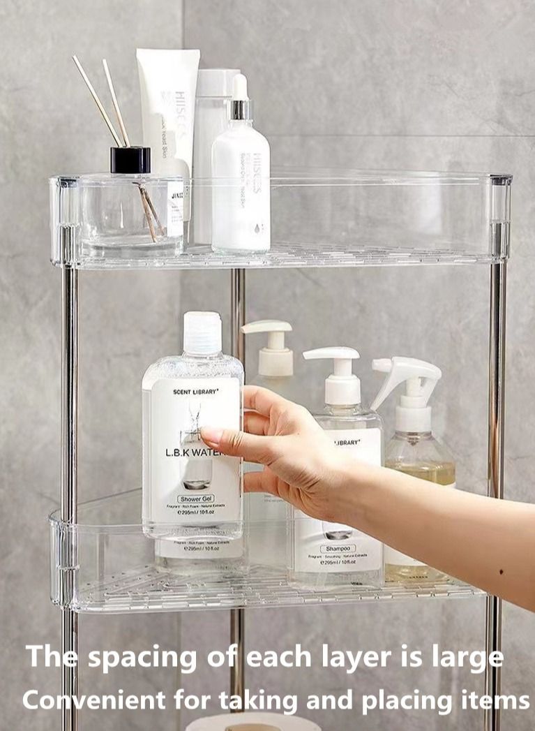 Kutis 4-Tier Bathroom Storage Rack Bathroom Caddy Ransparent 35.5 x 86 Centimeter - Image 2