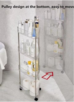 Kutis 4-Tier Bathroom Storage Rack Bathroom Caddy Ransparent 35.5 x 86 Centimeter  - Image 5