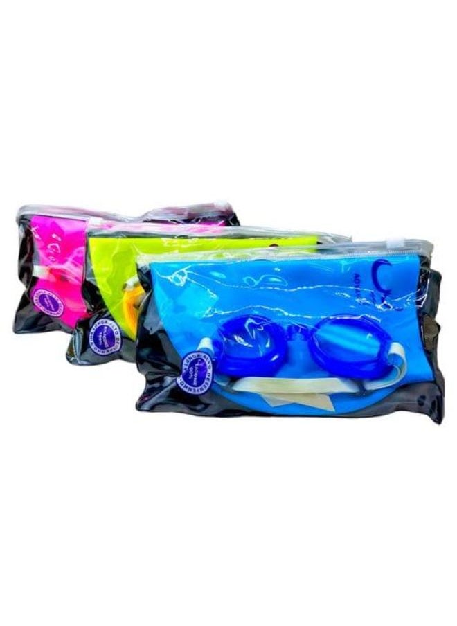 Generic Generic Beach Swimming Bonnet and Glasses Set for Girls, Sky 