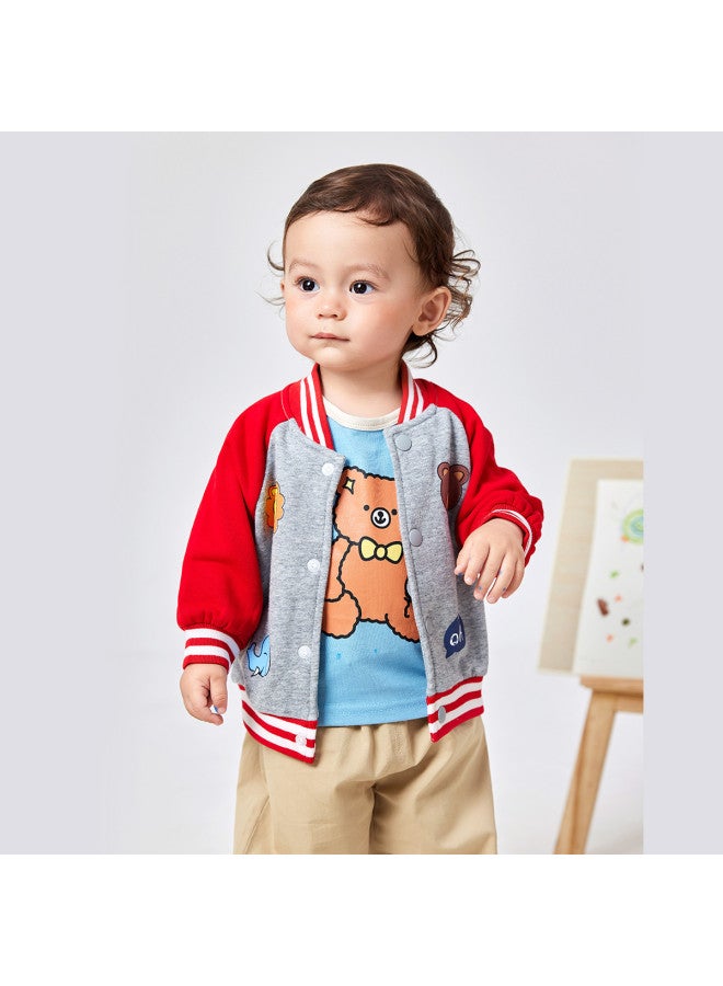 Doodle Home Baby Jacket Autumn Stylish Boys Baseball Jacket Trendy Kids Cardigan Infant Top Girls Fashion Outerwear - Image 4