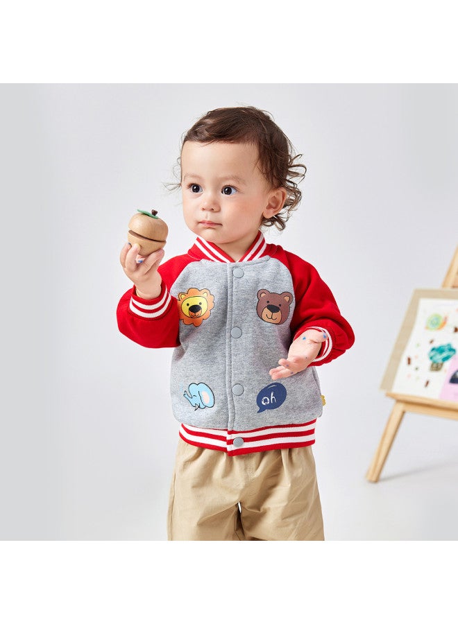 Doodle Home Baby Jacket Autumn Stylish Boys Baseball Jacket Trendy Kids Cardigan Infant Top Girls Fashion Outerwear - Image 5