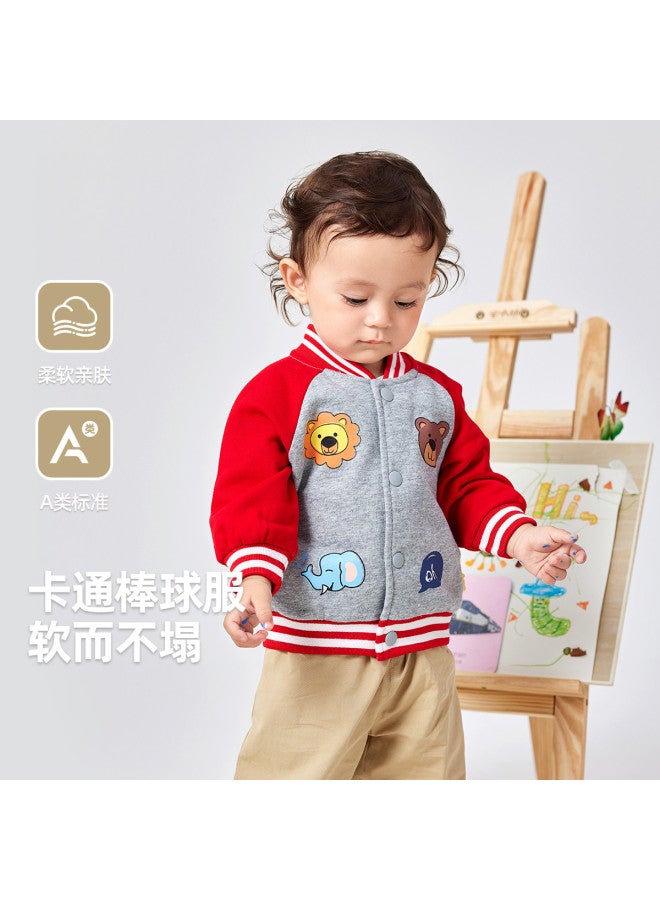 Doodle Home Baby Jacket Autumn Stylish Boys Baseball Jacket Trendy Kids Cardigan Infant Top Girls Fashion Outerwear - Image 2