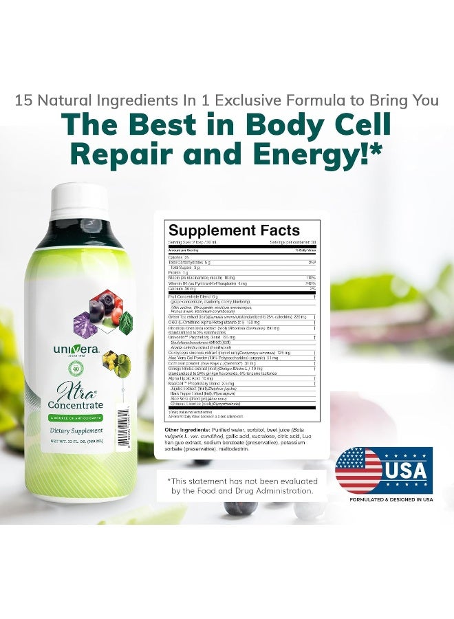 Univera إكسترا تركيز، مركب فيتامين ب، طاقة حيوية، 15 مكون طبيعي، إدارة التوتر، تحسين صحة المفاصل، حماية معززة من الأكسدة، سائل، إمداد لمدة 30 يوم، زجاجة 33 أونصة - Image 2