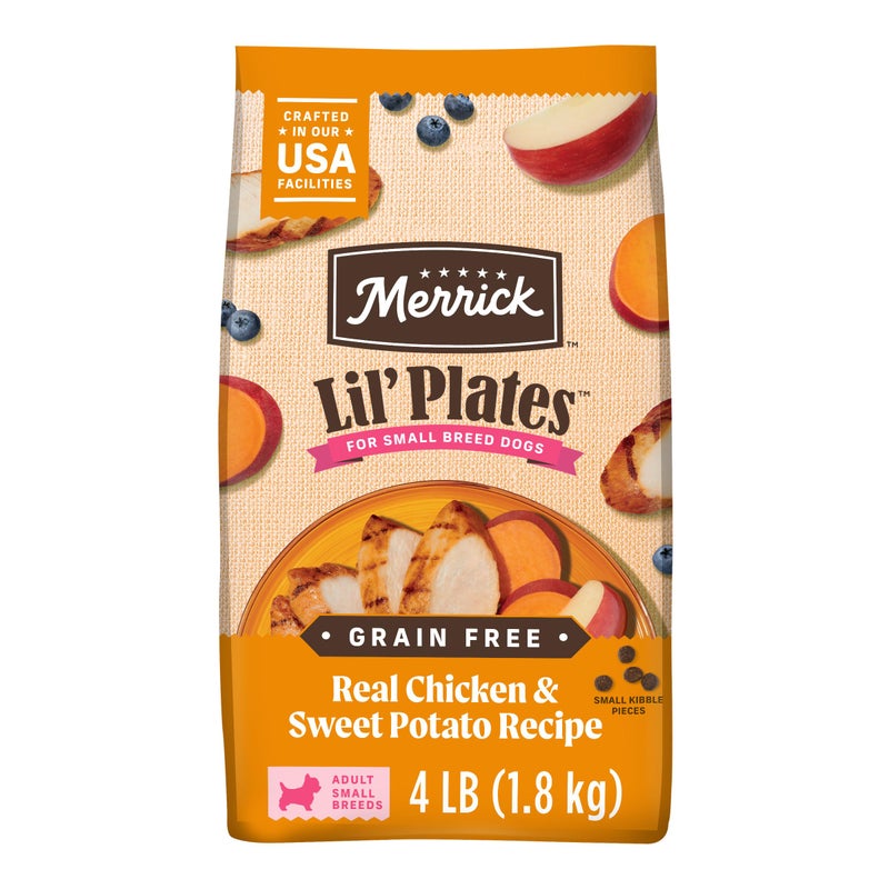 Merrick Lil Plates Premium Grain Free Dry Dog Food For Small Dogs Real Chicken And Sweet Potato Kibble 40 lb Bag
