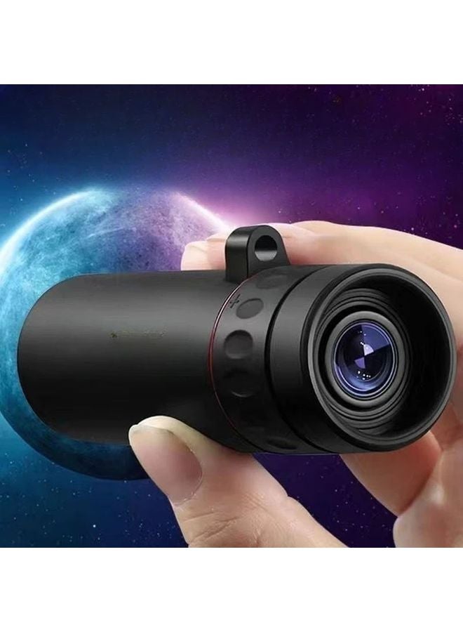 Shine Black Portable Monocular Telescope Compact Fixed Focus for Outdoor Hunting - Image 2