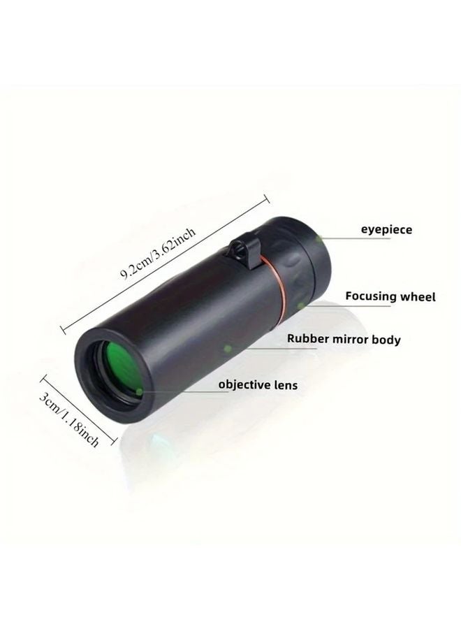 Shine Black Portable Monocular Telescope Compact Fixed Focus for Outdoor Hunting - Image 4
