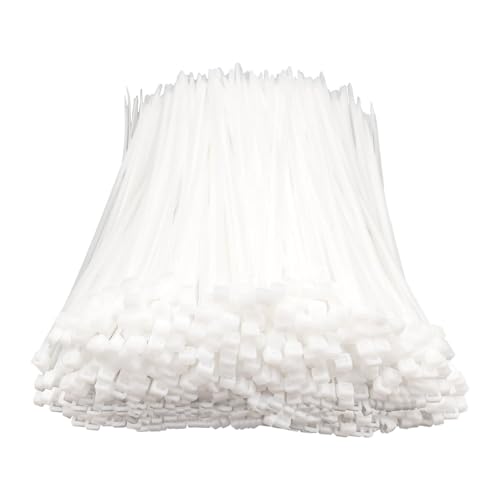 Boacua White Zip Ties 8 Inch (1000 pack), Clear, 50lb UV Resistant Cable Ties Used For Wire Management And Handicraft Production, by Boacua - Image 1