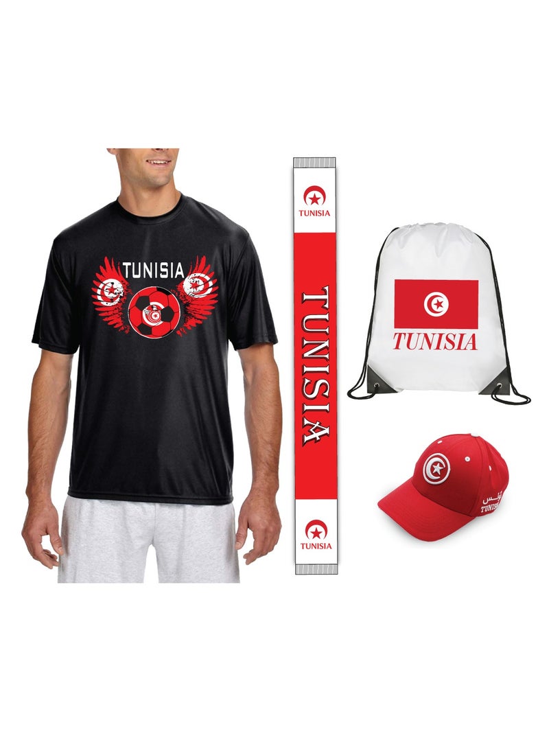Tunisia Sports Dry Fit T-Shirt-Soccer Team Printed  Jersey T-Shirts For Men And Women-Combo Pack  - Image 1