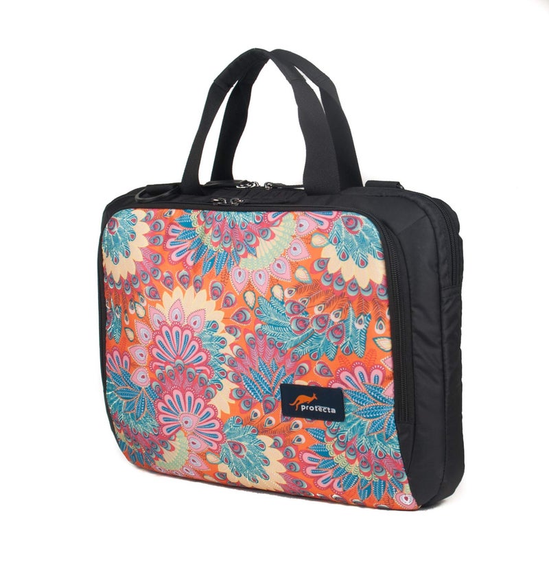 Protecta The Professional Office Laptop Bag Briefcase For Women & Men Fits Laptops With Screen Size Up to 11.6 Inch & Tablets - Ideal For Office & Work - Black & Indian Geometric Print - Image 2