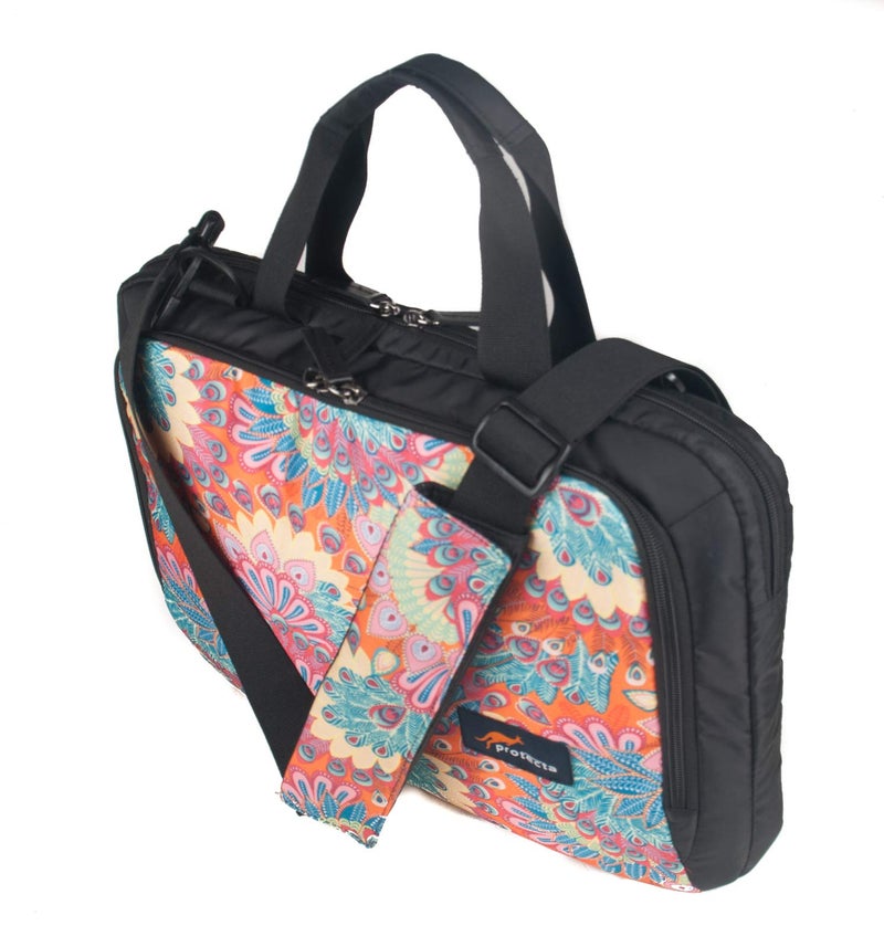 Protecta The Professional Office Laptop Bag Briefcase For Women & Men Fits Laptops With Screen Size Up to 11.6 Inch & Tablets - Ideal For Office & Work - Black & Indian Geometric Print - Image 5