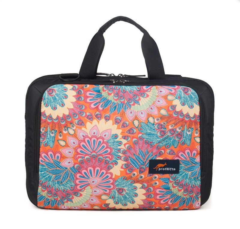 Protecta The Professional Office Laptop Bag Briefcase For Women & Men Fits Laptops With Screen Size Up to 11.6 Inch & Tablets - Ideal For Office & Work - Black & Indian Geometric Print - Image 1