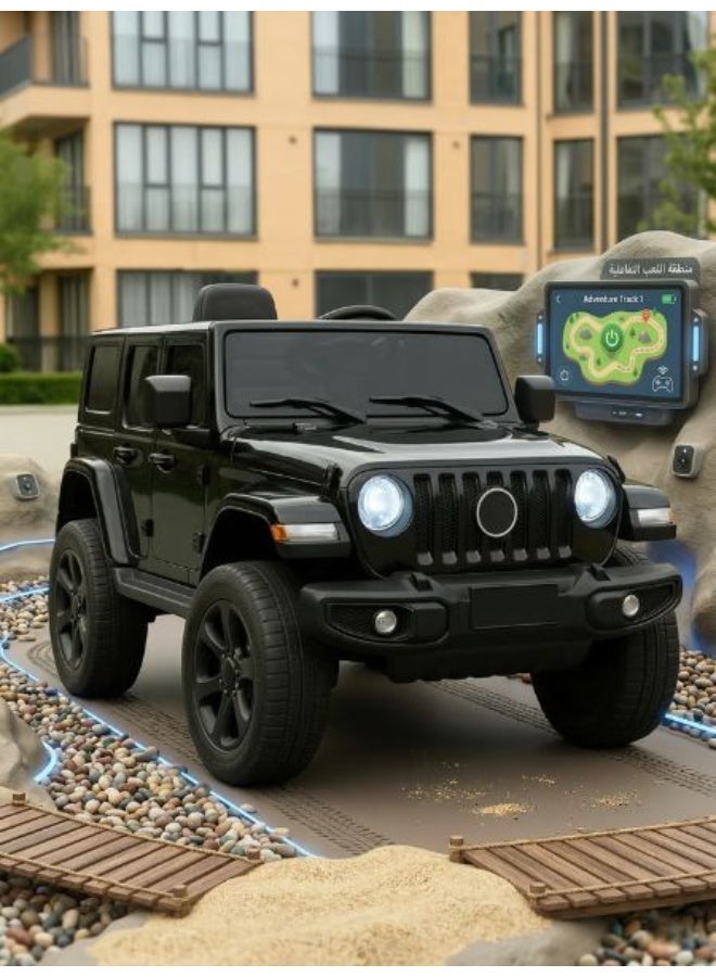 سيارة أطفال كهربائية 12 فولت للركوب مع ريموت تحكم للأهل وبلوتوث وموسيقى وإضاءة LED – تصميم واقعي فاخر – لون أسود - Image 3