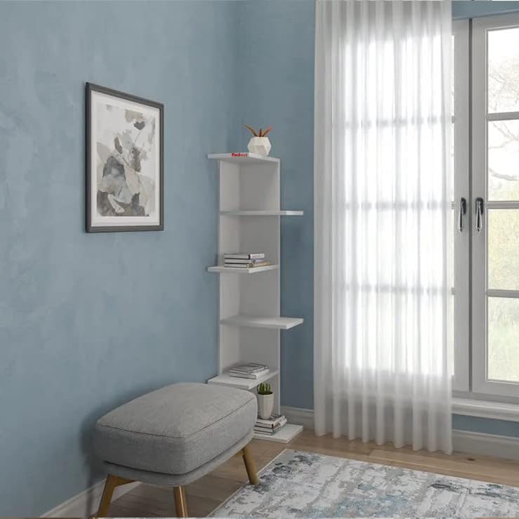 Redwud Redwud Kane Engineered Wood Bookshelf for Books Multipurpose Bookcase Wooden Modern Book Display Rack Floating Shelves for Home Study Room Office White DIY - Image 1