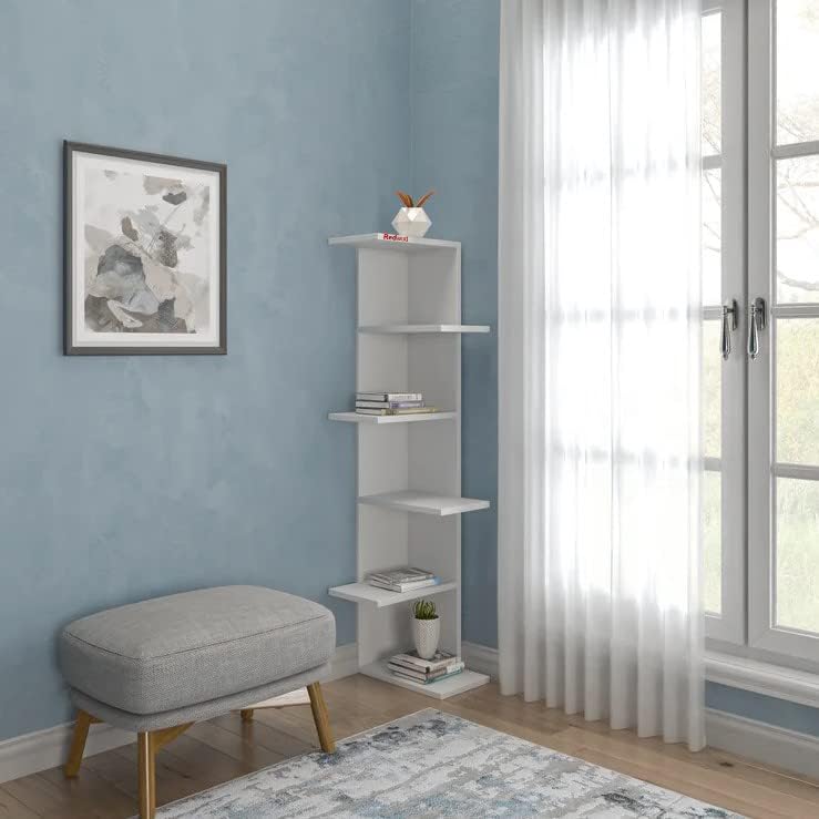 Redwud Redwud Kane Engineered Wood Bookshelf for Books Multipurpose Bookcase Wooden Modern Book Display Rack Floating Shelves for Home Study Room Office White DIY - Image 3