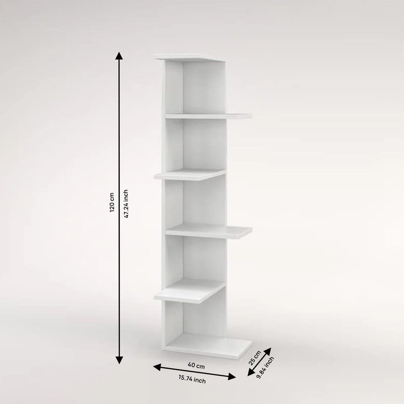 Redwud Redwud Kane Engineered Wood Bookshelf for Books Multipurpose Bookcase Wooden Modern Book Display Rack Floating Shelves for Home Study Room Office White DIY - Image 2