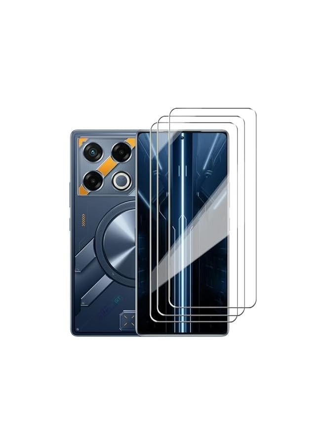 بروماس [عبوة من 3 قطع] واقي شاشة من الزجاج المقسى لهاتف Infinix GT 20 Pro 5G، صلابة 9H عالية الوضوح مغطاة بالكامل ومقاومة للخدش وخالية من الفقاعات وبصمات الأصابع - Image 1