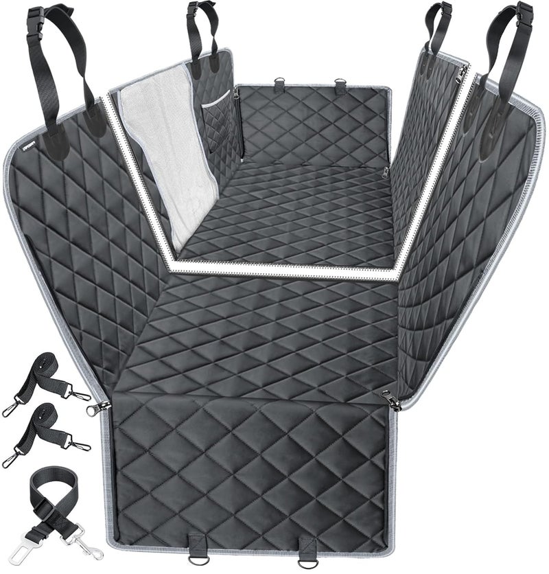 URPOWER Upgraded Dog Seat Covers with Mesh Visual Window 100% Waterproof Dog Car Seat Cover Nonslip Pet Seat Cover for Back Seat with Storage Pockets, Washable Dog Hammock for Cars Trucks and SUVs - Image 1