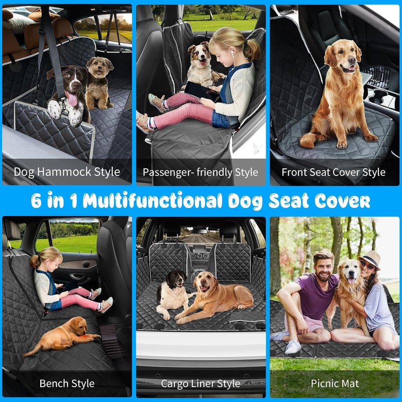 URPOWER Upgraded Dog Seat Covers with Mesh Visual Window 100% Waterproof Dog Car Seat Cover Nonslip Pet Seat Cover for Back Seat with Storage Pockets, Washable Dog Hammock for Cars Trucks and SUVs - Image 2