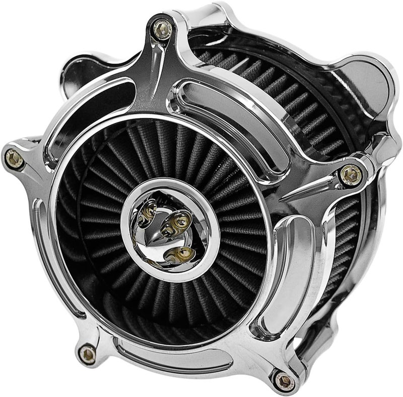 QASULER Motorcycle Chrome Air Filter Cleaner - Image 4