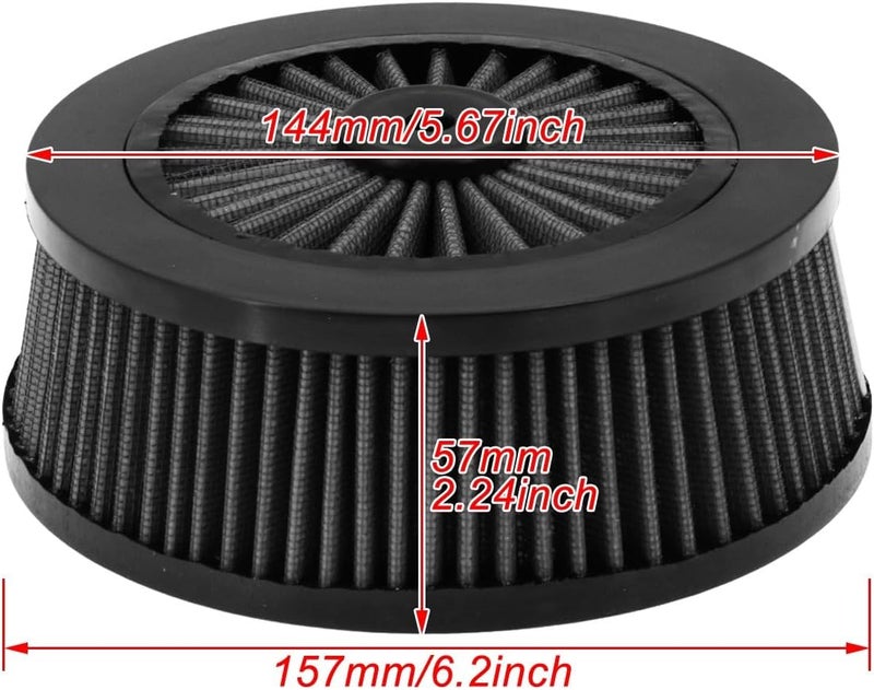 QASULER Motorcycle Chrome Air Filter Cleaner - Image 2