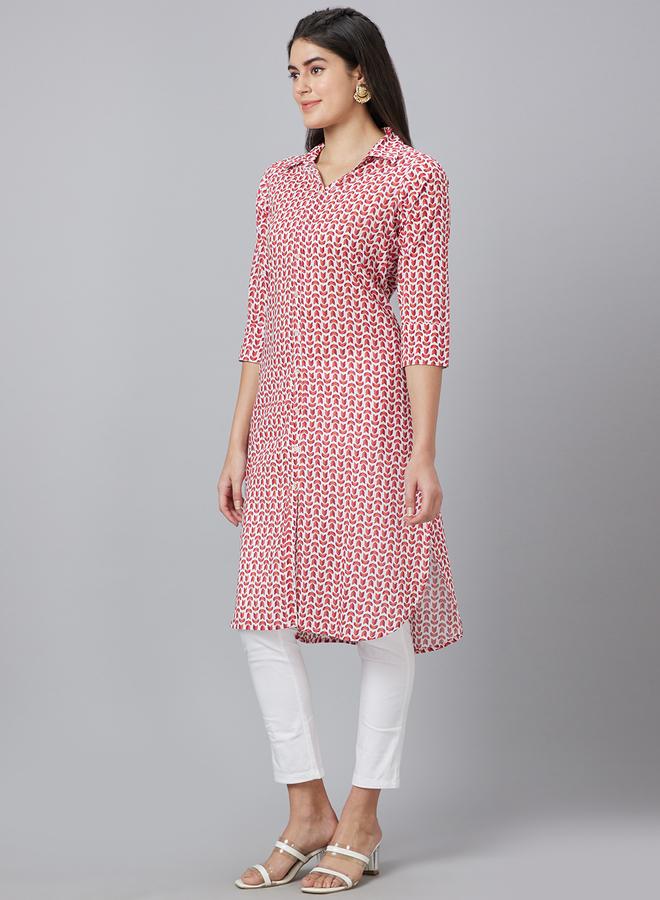 جلو باص كورتا بقصة مستقيمة وياقة قميص - Image 4