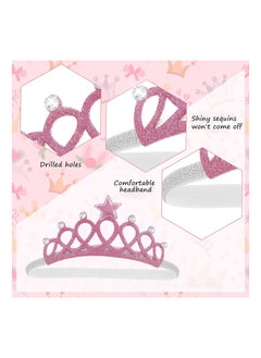 KASTWAVE عصابة رأس مرنة للفتيات، حزام شعر على شكل تاج، عصابة شعر على شكل تاج أميرة، غطاء رأس ناعم، إكسسوارات شعر للأطفال  - Image 3