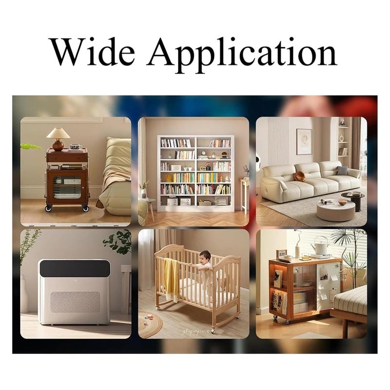 عجلات كاستر اتجاهية 2 قطعة قوس على شكل حرف L 2 بوصة بكرة دوارة للأثاث لعربة الخزانة - Image 3