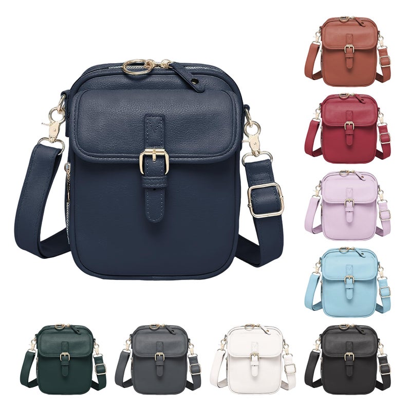 Figfey Leather Crossbody Bags for Women Travel Small Crossbody Purse Anti Theft Waterproof Bum Bag with Built in Wallet - Image 1