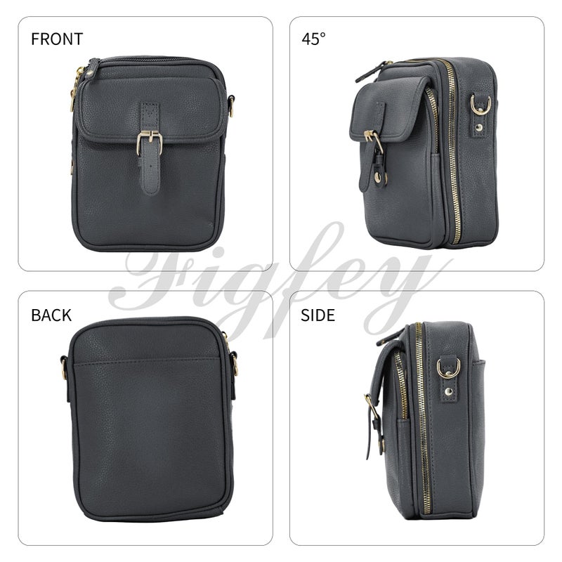 Figfey Leather Crossbody Bags for Women Travel Small Crossbody Purse Anti Theft Waterproof Bum Bag with Built in Wallet - Image 5