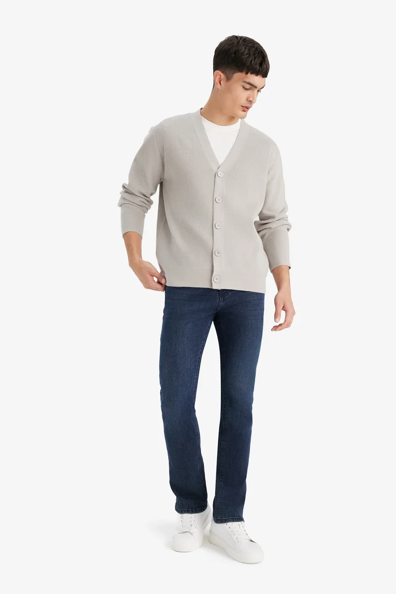 Defacto  Relax Fit V-Neck Knit Cardigan for Men | Best Price UAE