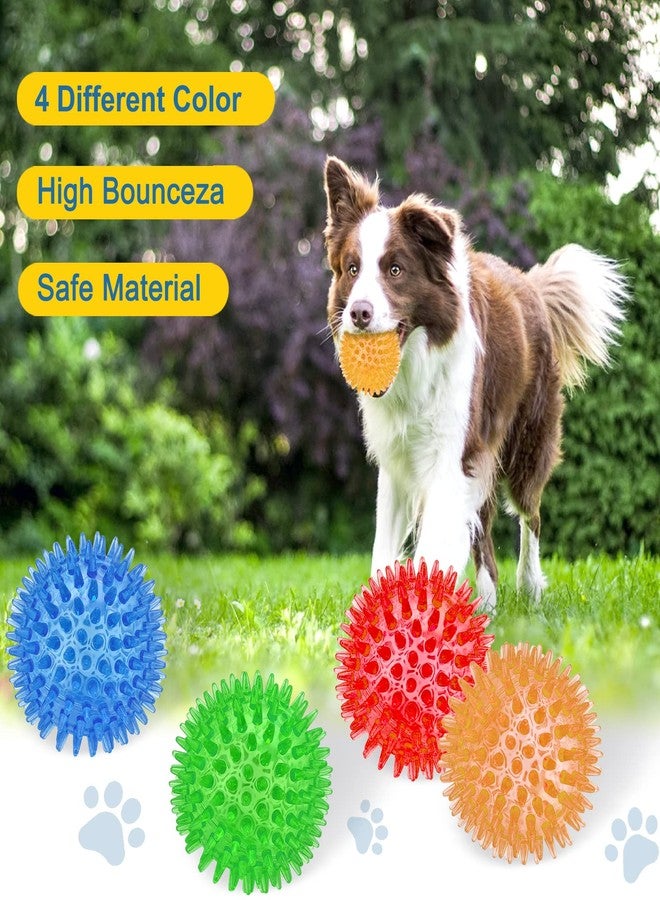 Beieverluck 12 Pack 3.5 Inch Squeaky Dog Toy Balls Spikey Dog Balls Large Dog Chew Toys for Medium Large and Small Dogs for Aggressive Chewers,4 Colors - Image 4