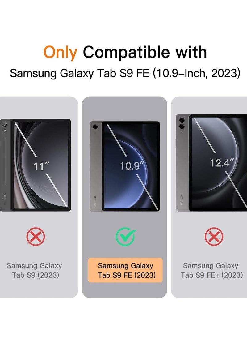 JAJEEK "2024 Case for Samsung Galaxy Tab S9 FE+ / S9 FE Plus 12.4-Inch – Soft TPU Tri-Fold Stand Protective Cover with S Pen Holder, S Pen Charging Support, Auto Wake/Sleep (Black)" - Image 2