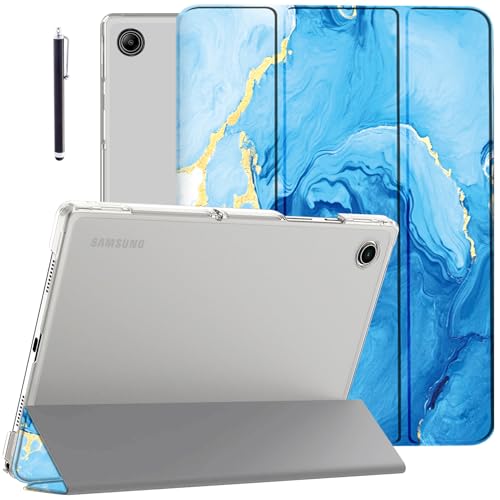 Robustrion Cover for Samsung Galaxy Tab A9 Plus 11 inch, Flip Cover Case for Samsung A9 Plus Tablet with Translucent Back [Auto Sleep Wake Support] - Ocean Blue - Image 1