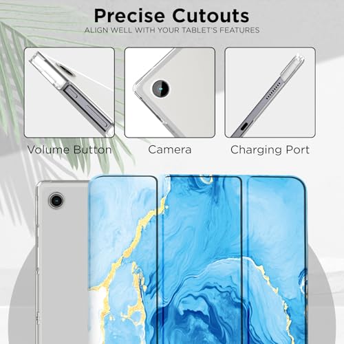 Robustrion Cover for Samsung Galaxy Tab A9 Plus 11 inch, Flip Cover Case for Samsung A9 Plus Tablet with Translucent Back [Auto Sleep Wake Support] - Ocean Blue - Image 5