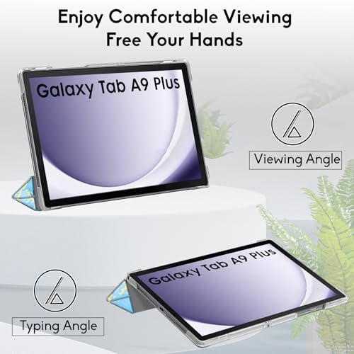 Robustrion Cover for Samsung Galaxy Tab A9 Plus 11 inch, Flip Cover Case for Samsung A9 Plus Tablet with Translucent Back [Auto Sleep Wake Support] - Ocean Blue - Image 4