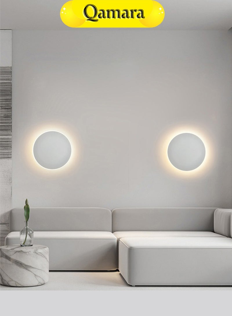 QAMARA Wall lamp, round appearance, minimalist design, suitable for wall decoration. Built-in battery, no wiring required, remote control operation. - Image 3