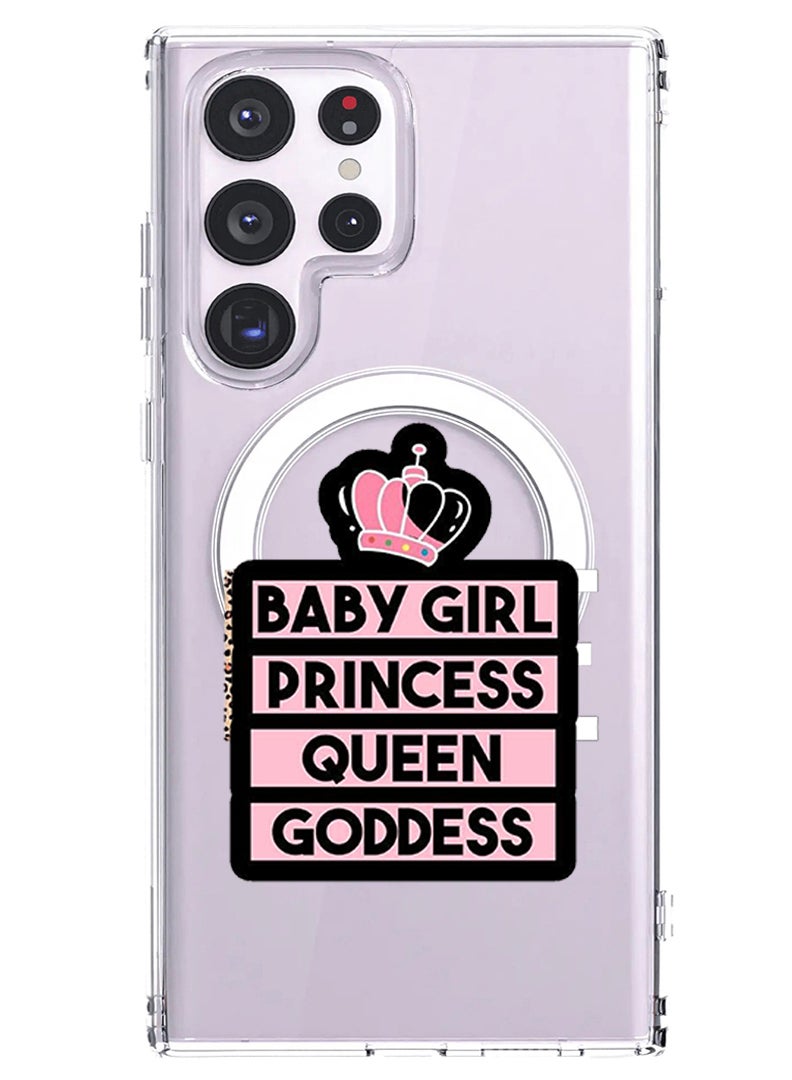 Theodor Magnetic Case for Samsung Galaxy S23 Ultra 6.8-inch Compatible with MagSafe Wireless Charging, Shockproof Phone Bumper Cover Baby Girl Princess copy - Image 1