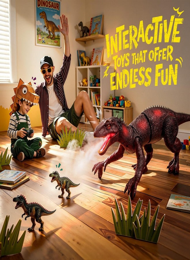Veeniix SM32S Remote Control Dinosaur Toys for Kids, 2.4GHz Big Size Dinosaur with Walking, Realistic Sounds, Demo Mode, Rechargeable Jurassic Toys for 6-7, 8-12, Birthdays, Parties, Children’s Day - Image 2