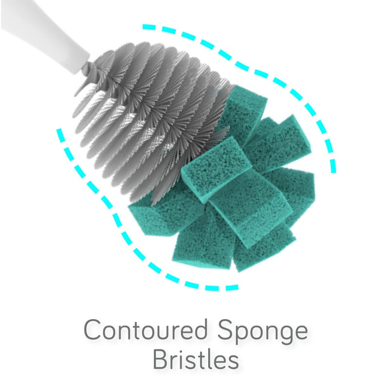 NANOBÃ‰BÃ‰ Nanobebe Baby Bottle Cleaner Replacement Heads - for E-Brush Electric Rechargeable Bottle Cleaning Brush and Flexy Brush in Gift Sets, for Baby Accessories, Pacifiers, and Sippy Cups - 4pk, Grey - Image 4