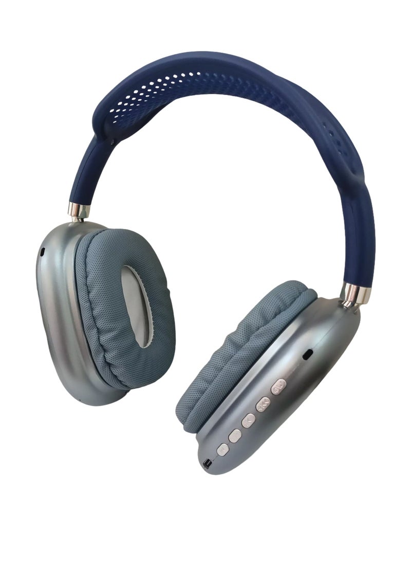 P9 Wireless Bluetooth Headset Pure Stereo Sound Support Memory Card, Blue