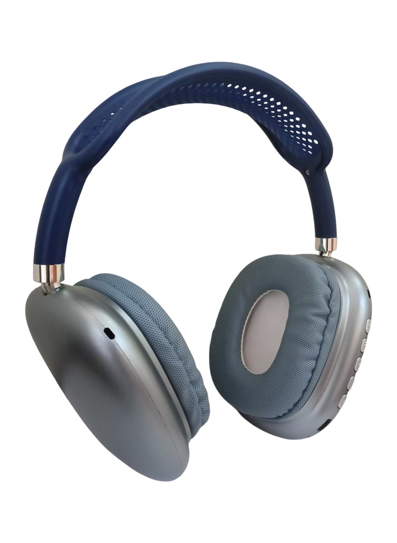 P9 Wireless Bluetooth Headset Pure Stereo Sound Support Memory Card, Blue